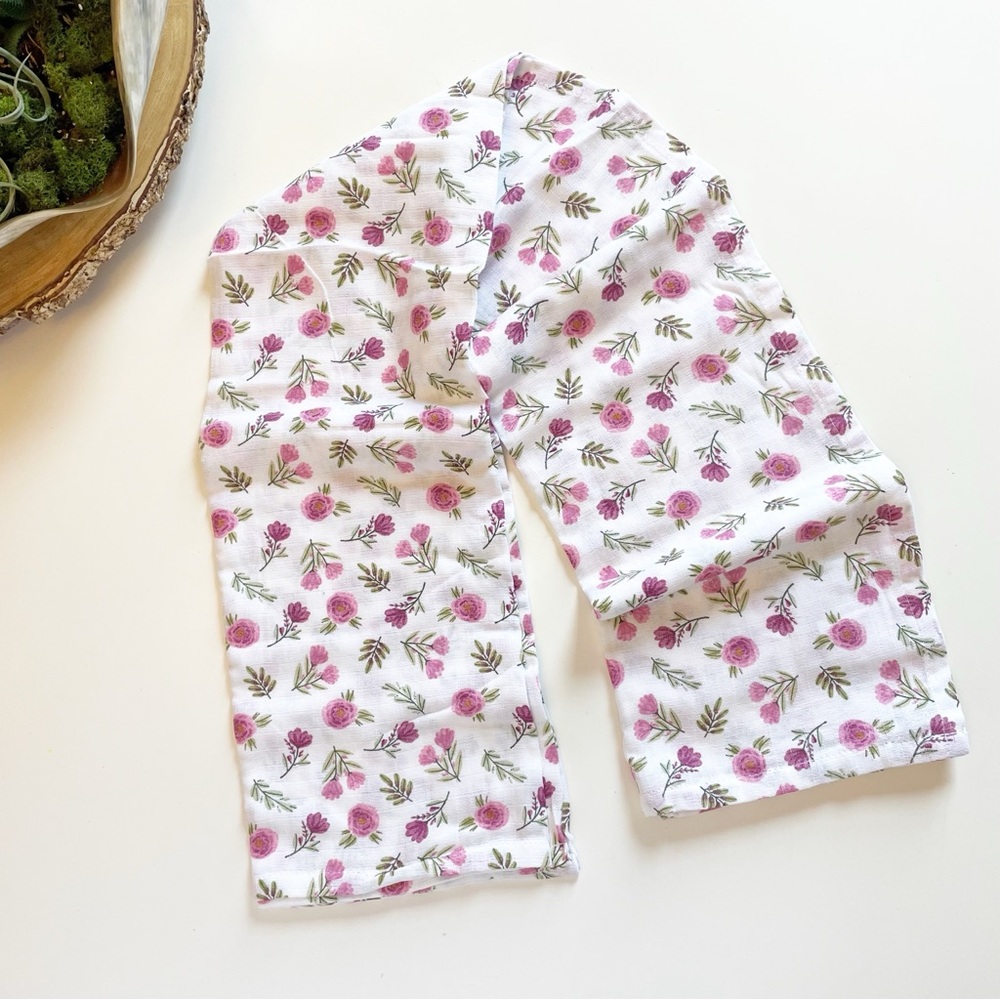 New • Little Journey 100% Cotton Muslin Pansy Blanket